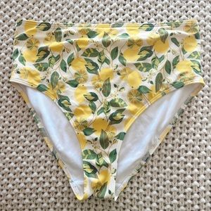 Boden high-waisted bikini bottom, Lemon Vine